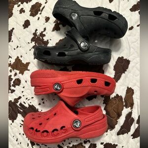 CROCS Black and Red 10c